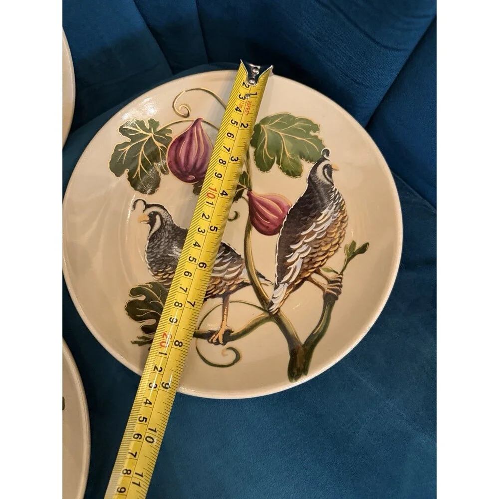 Set of 3 Pottery Barn Harvest Quail Luncheon Salad Plates 9
